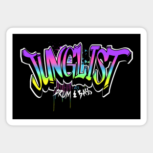 JUNGLIST  - Graffiti Spray Paint (white/pink/blue) Magnet